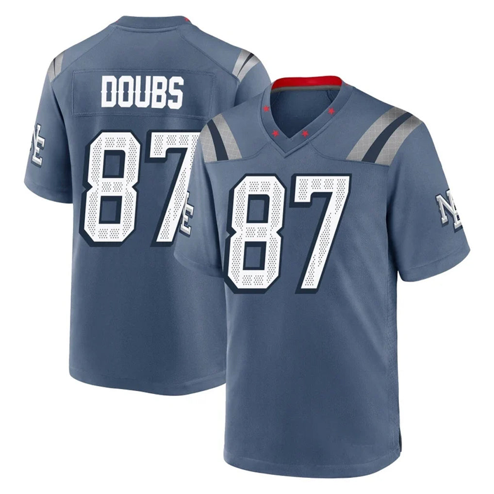 Mdoa NE.Patriots #87 Romeo Doubs Player Blue Rivalries Collection Home Game Stitched Jerseys