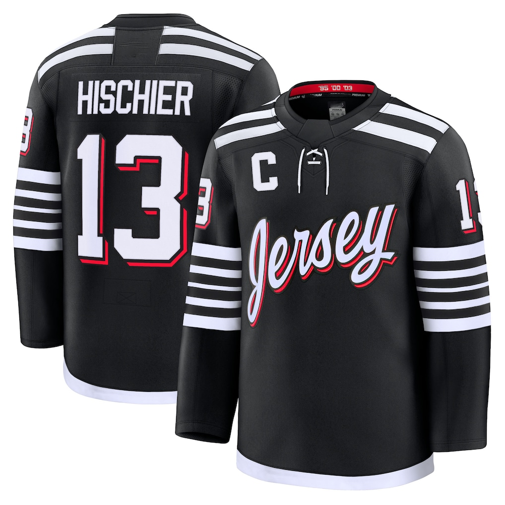 Mdoa N.Jersey Devils #13 Nico Hischier Black Alternate Premium Jerseys