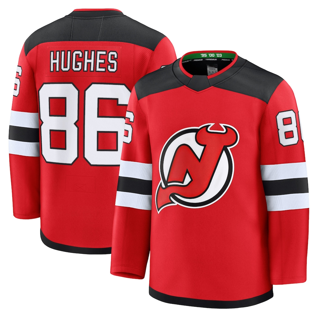 Mdoa N.Jersey Devils #86 Jack Hughes Red Home Premium Jerseys