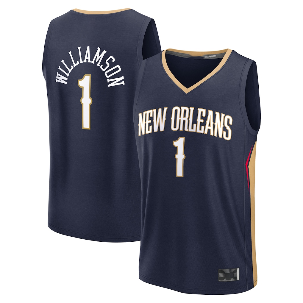 Mdoa NO.Pelicans #1 Zion Williamson Navy Replica Fast Break Stitched Jerseys- Icon Edition
