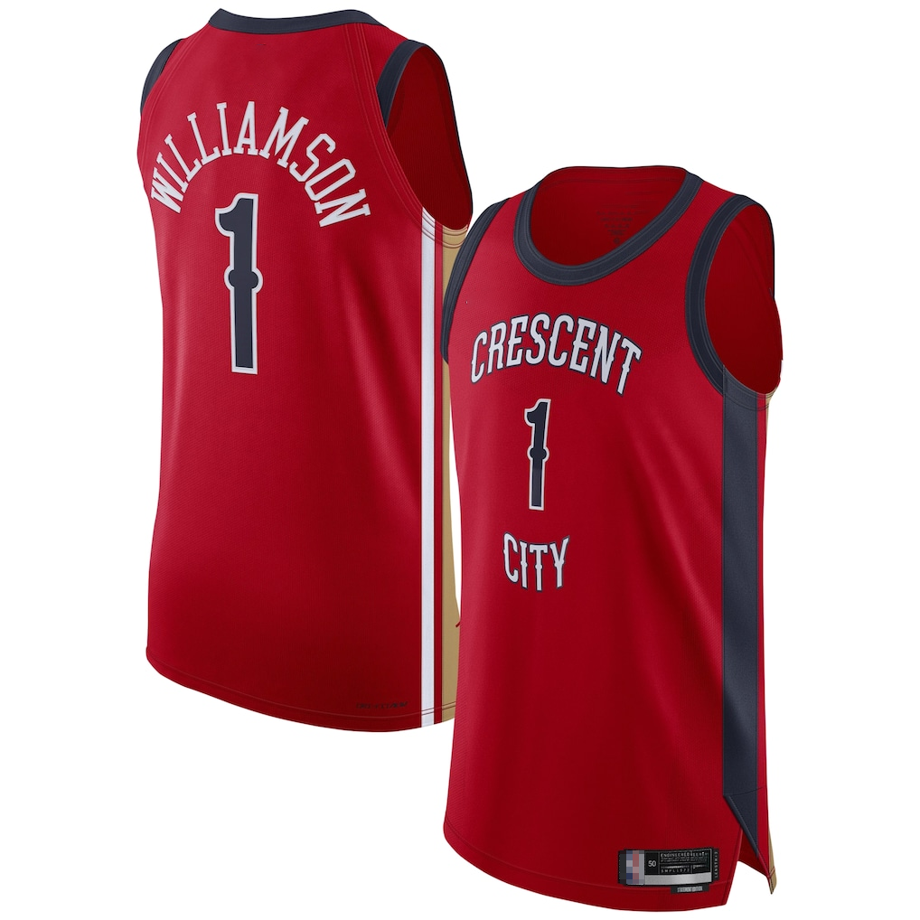Mdoa NO.Pelicans #1 Zion Williamson Red Authentic Stitched Jerseys- Statement Edition