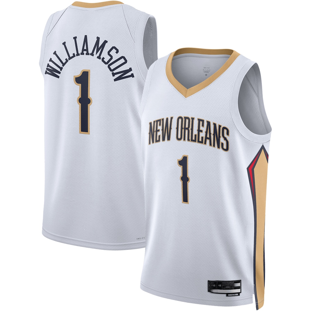 Mdoa NO.Pelicans #1 Zion Williamson White Swingman Stitched Jerseys- Association Edition