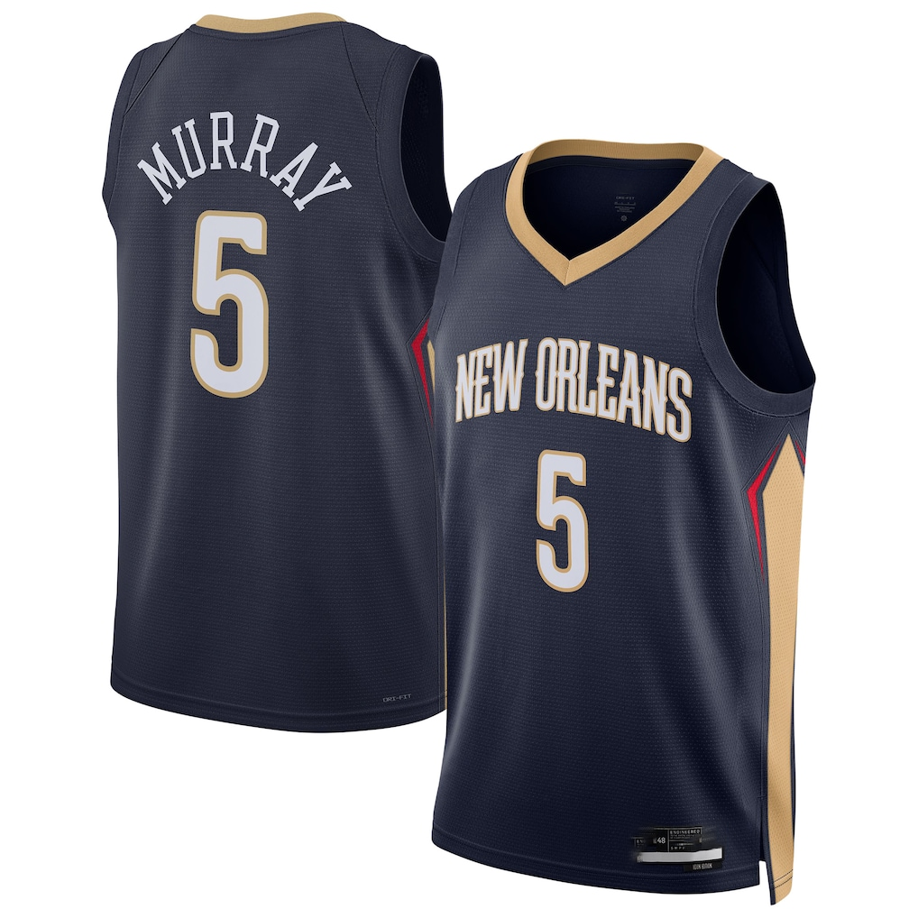 Mdoa NO.Pelicans #5 Dejounte Murray Navy 2024 Offseason Addition Swingman Stitched Jerseys