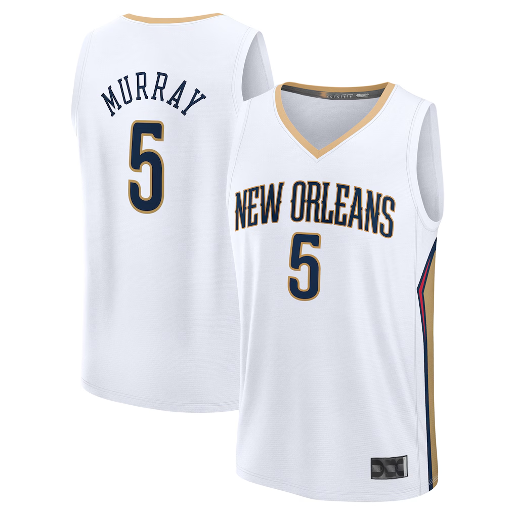Mdoa NO.Pelicans #5 Dejounte Murray White Fast Break Replica Player Stitched Jerseys- Association Edition