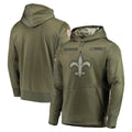 Mdoa NO.Saints Olive Salute to Service Pullover Hoodies Home Game Blank Player Stitched Jerseys