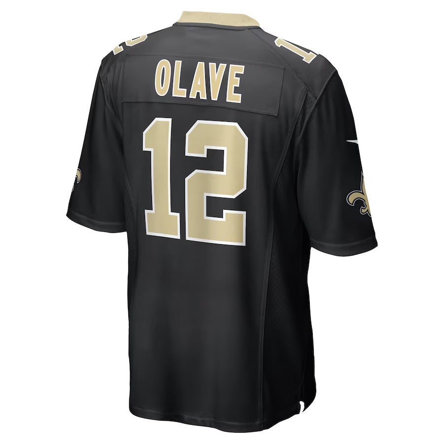 Mdoa NO.Saints #12 Chris Olave Player Black Home Game Stitched Jerseys