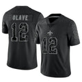 Mdoa NO.Saints #12 Chris Olave Player Black Limited Reflective Home Game Stitched Jerseys