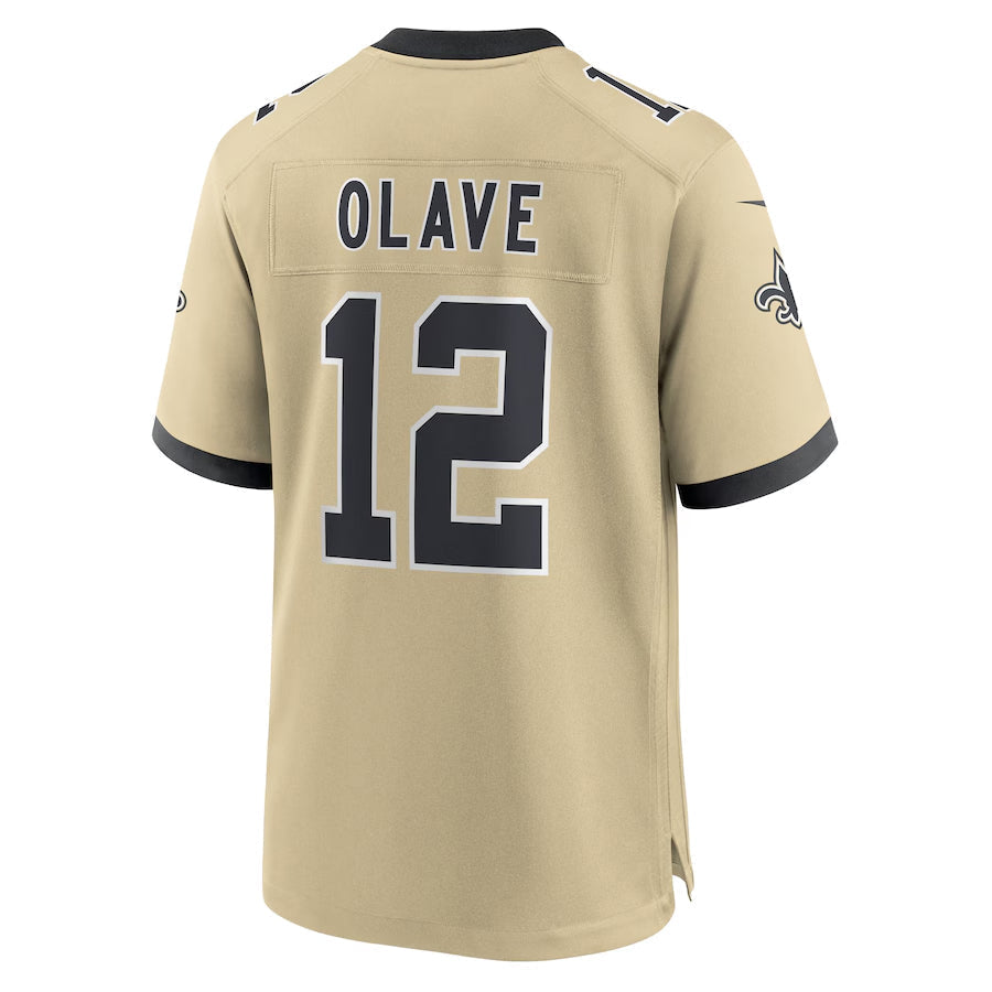 Mdoa NO.Saints #12 Chris Olave Player Gold Alternate Game Stitched Jerseys