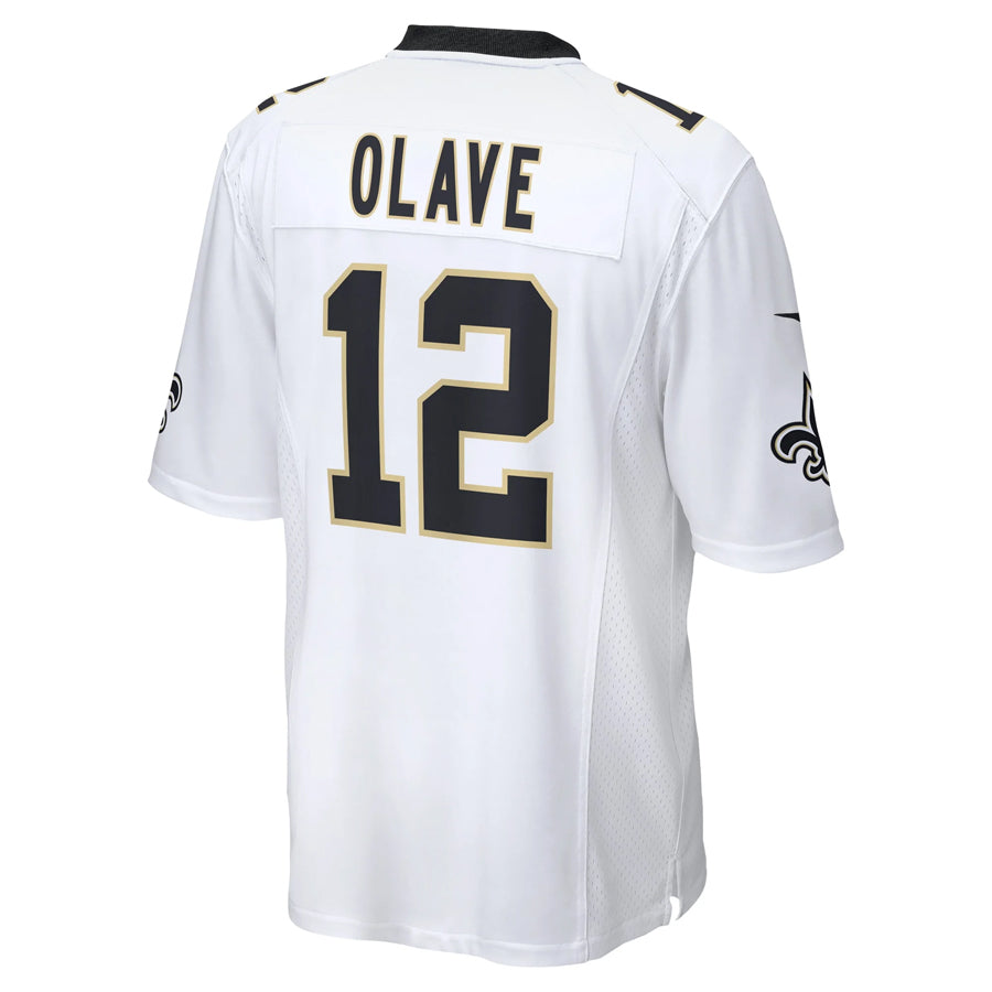 Mdoa NO.Saints #12 Chris Olave Player White Home Game Stitched Jerseys