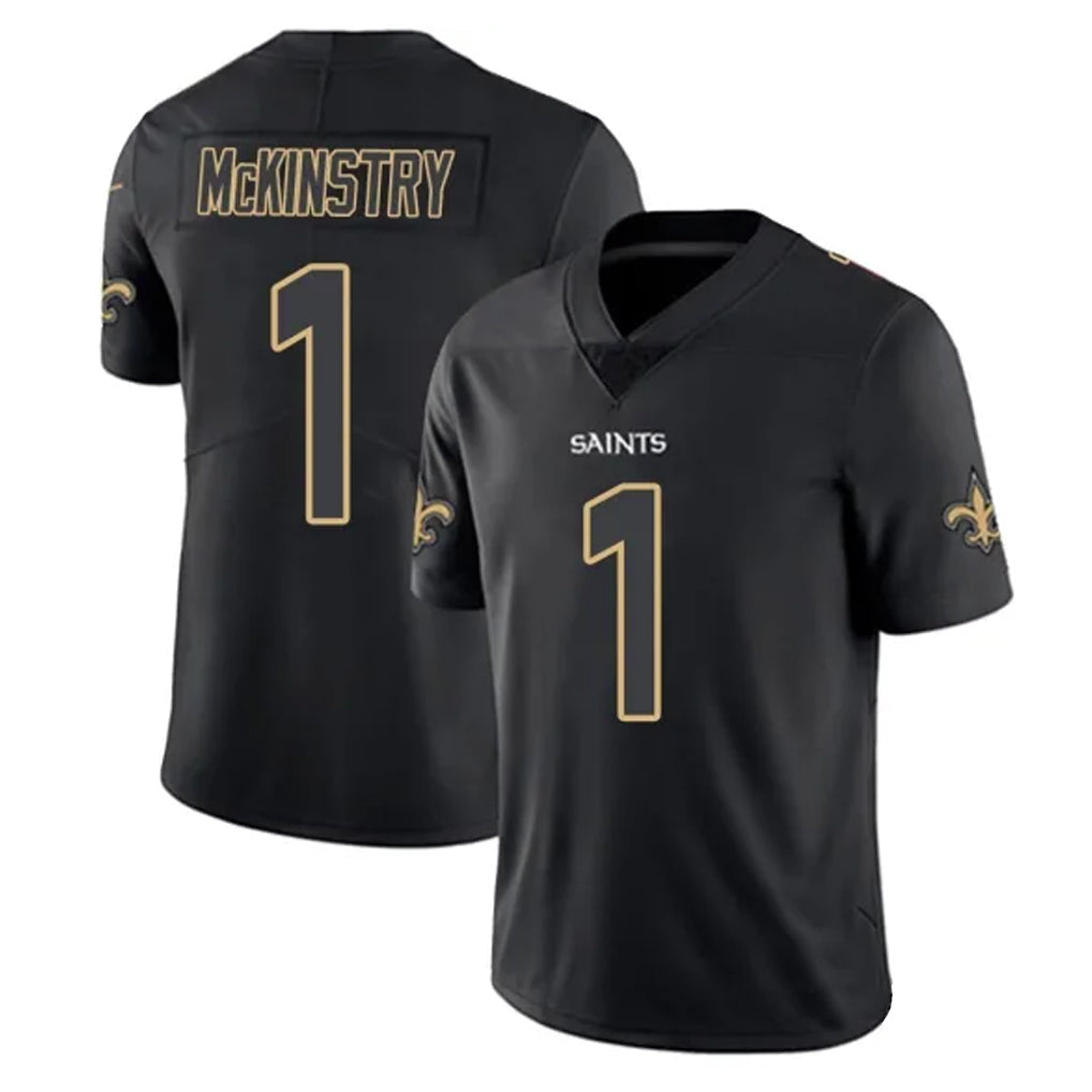 Mdoa NO.Saints #1 Kool-Aid McKinstry Player Black Impact Limited Home Game Stitched Jerseys