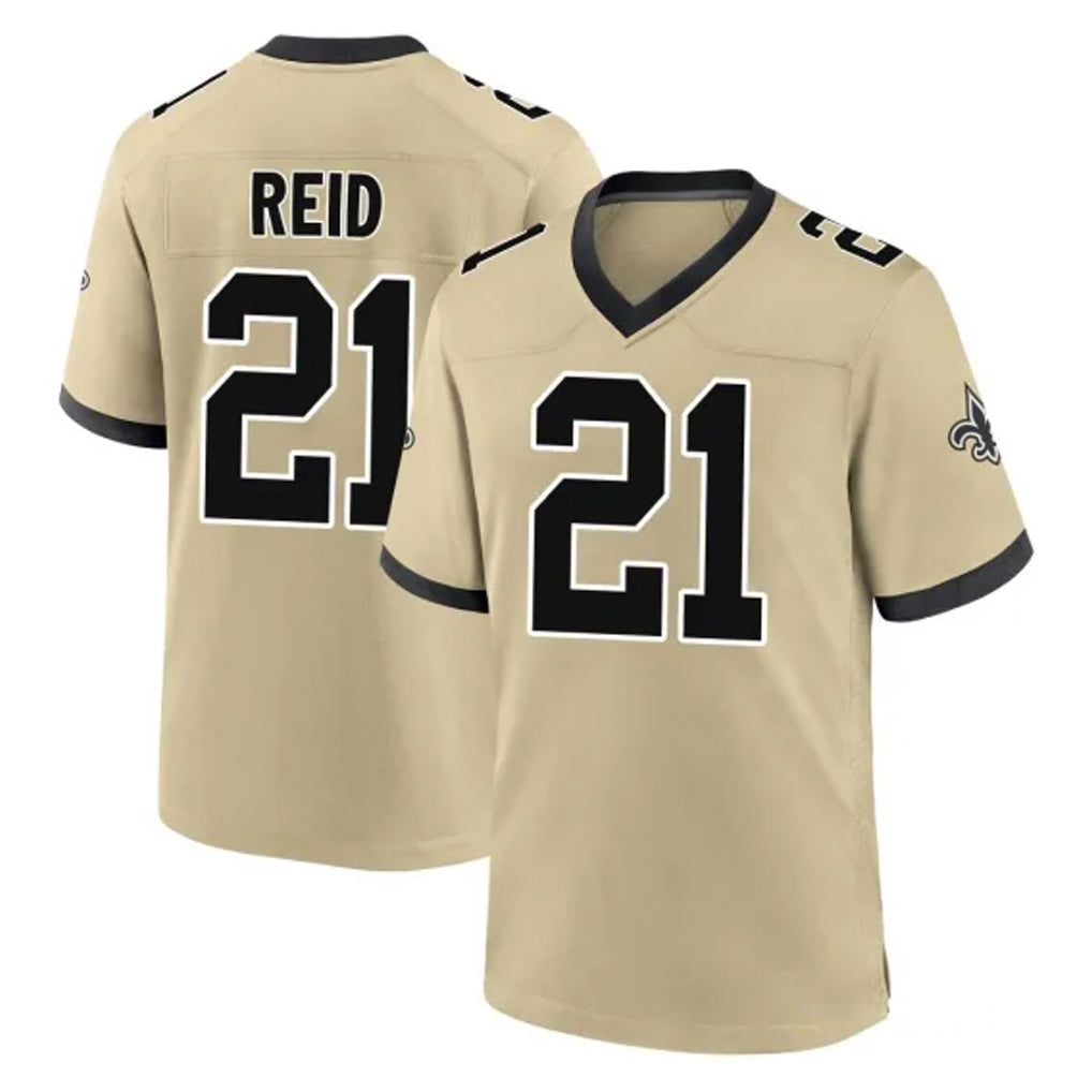 Mdoa NO.Saints #21 Justin Reid Player Gold Home Game Stitched Jerseys