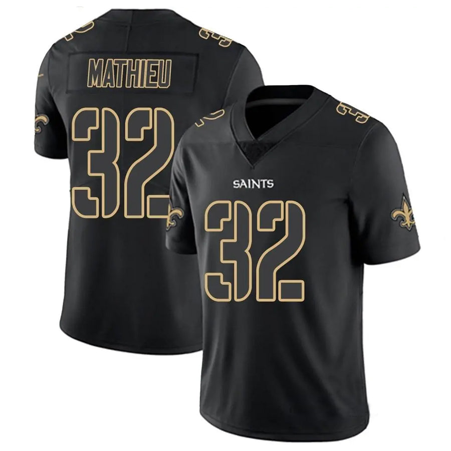 Mdoa NO.Saints #32 Tyrann Mathieu Player Limited Black Impact Stitched Jerseys