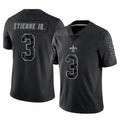 Mdoa NO.Saints #3 Travis Etienne Jr. Player Black Limited Reflective Home Game Stitched Jerseys