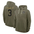 Mdoa NO.Saints #3 Travis Etienne Jr. Player Olive Salute to Service Pullover Hoodies Limited Stitched Jerseys
