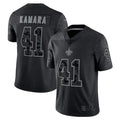Mdoa NO.Saints #41 Alvin Kamara Player Black RFLCTV Limited Stitched Jerseys
