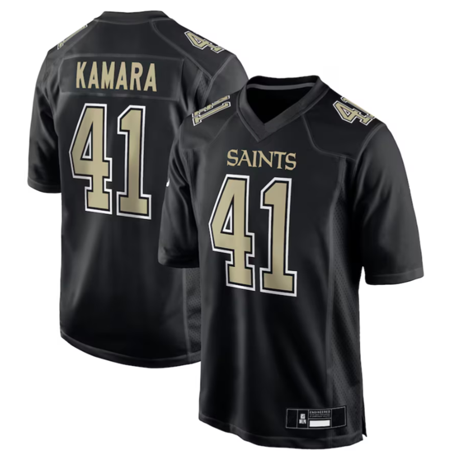 Mdoa NO.Saints #41 Alvin Kamara Player Carbon Black Fashion Game Stitched Jerseys