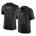 Mdoa NO.Saints #51 Cesar Ruiz Player Black Limited Reflective Home Game Stitched Jerseys