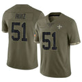 Mdoa NO.Saints #51 Cesar Ruiz Player Olive Salute To Service Limited Stitched Jerseys