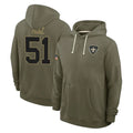 Mdoa NO.Saints #51 Cesar Ruiz Player Olive Salute to Service Pullover Hoodies Limited Stitched Jerseys