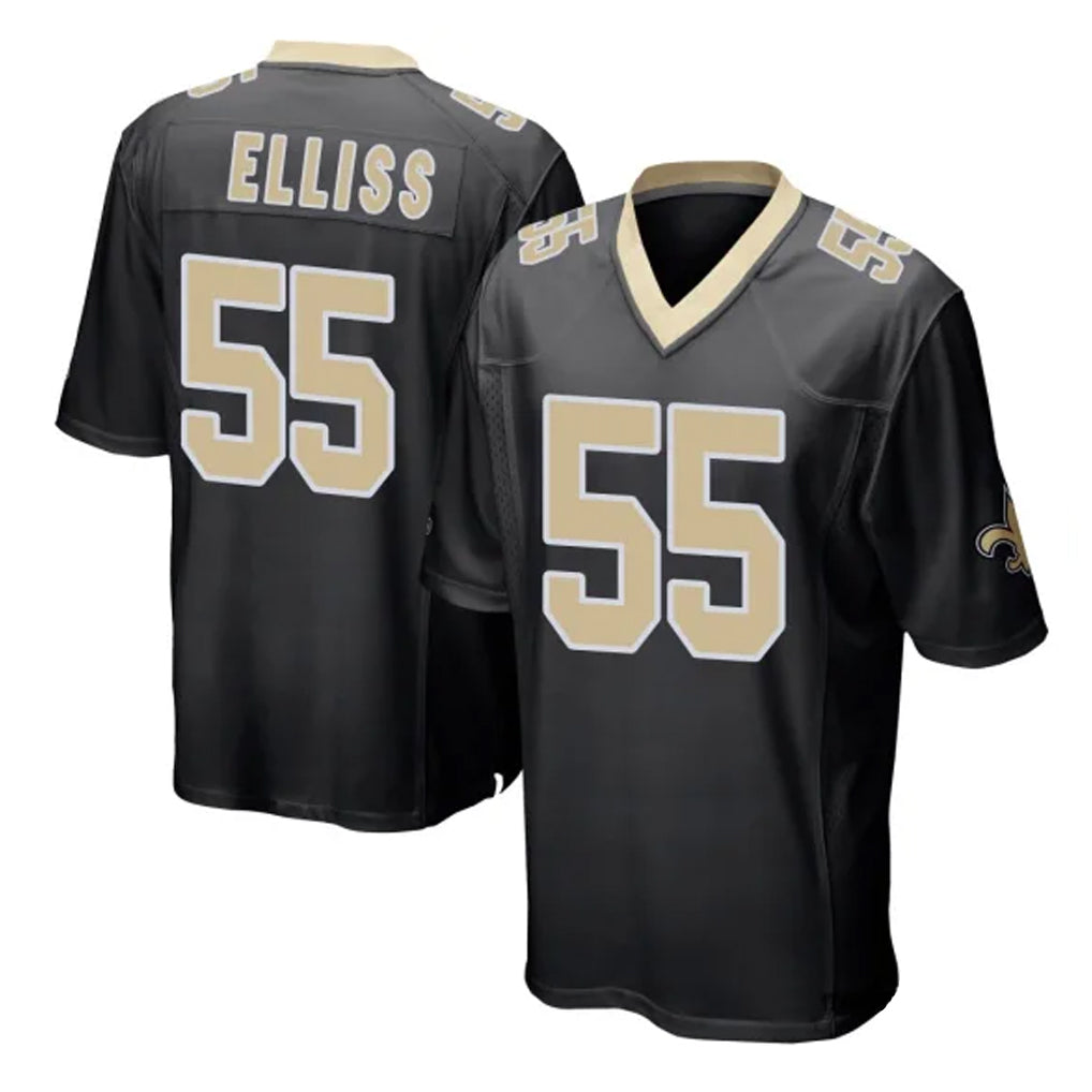 Mdoa NO.Saints #55 Kaden Elliss Player Black Home Game Stitched Jerseys