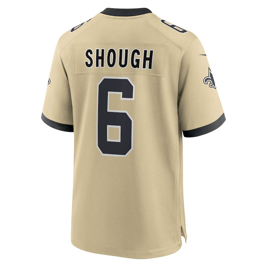 Mdoa NO.Saints #6 Tyler Shough Gold Alternate Game Player Stitched Jerseys