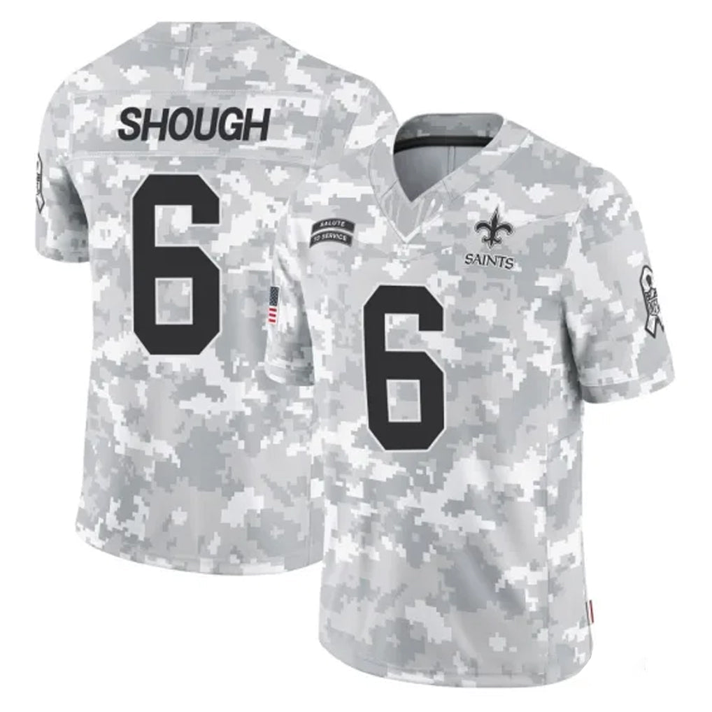 Mdoa NO.Saints #6 Tyler Shough Player Arctic Camo Salute To Service Limited Game Stitched Jerseys