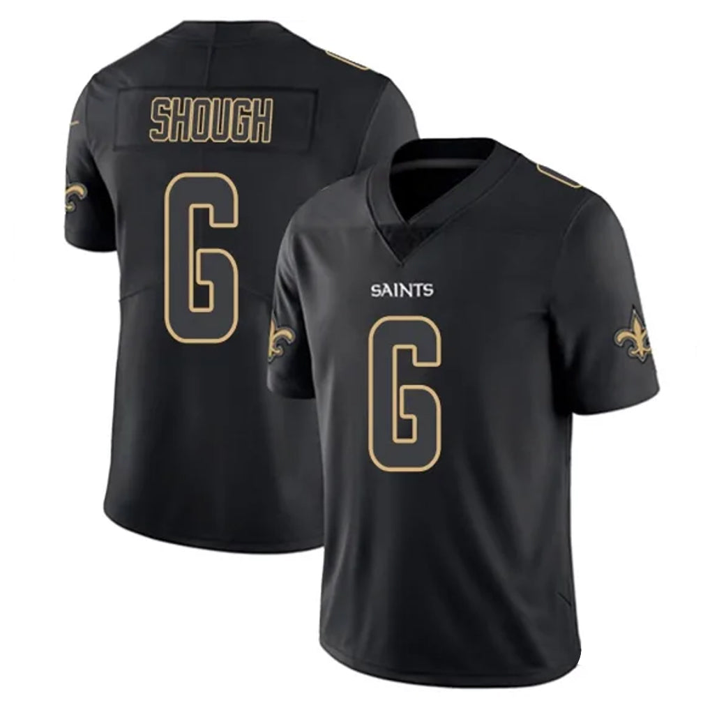 Mdoa NO.Saints #6 Tyler Shough Player Black Impact Limited Home Game Stitched Jerseys