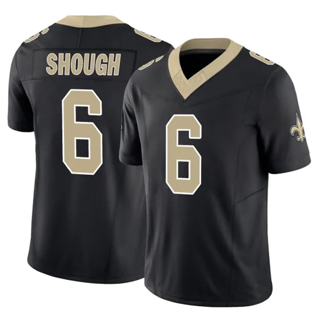 Mdoa NO.Saints #6 Tyler Shough Player Black Limited Vapor F.U.S.E. Home Game Stitched Jerseys