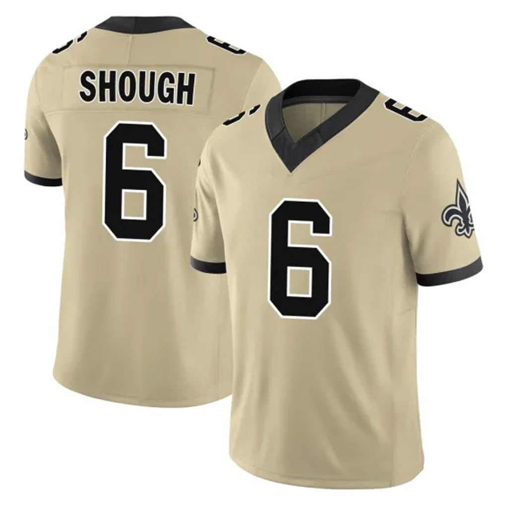 Mdoa NO.Saints #6 Tyler Shough Player Gold Limited Vapor F.U.S.E. Home Game Stitched Jerseys