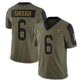 Mdoa NO.Saints #6 Tyler Shough Player Olive Salute To Service Limited Game Stitched Jerseys