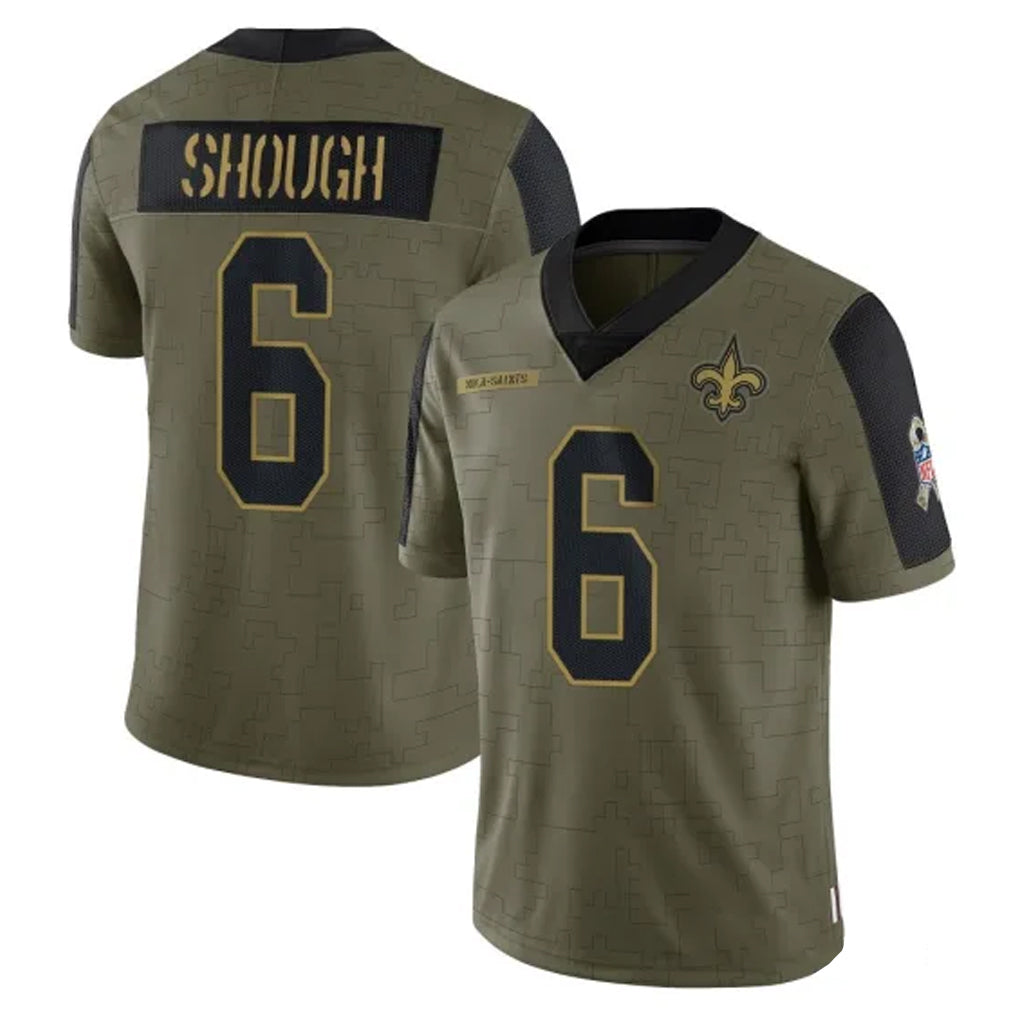 Mdoa NO.Saints #6 Tyler Shough Player Olive Salute To Service Limited Game Stitched Jerseys