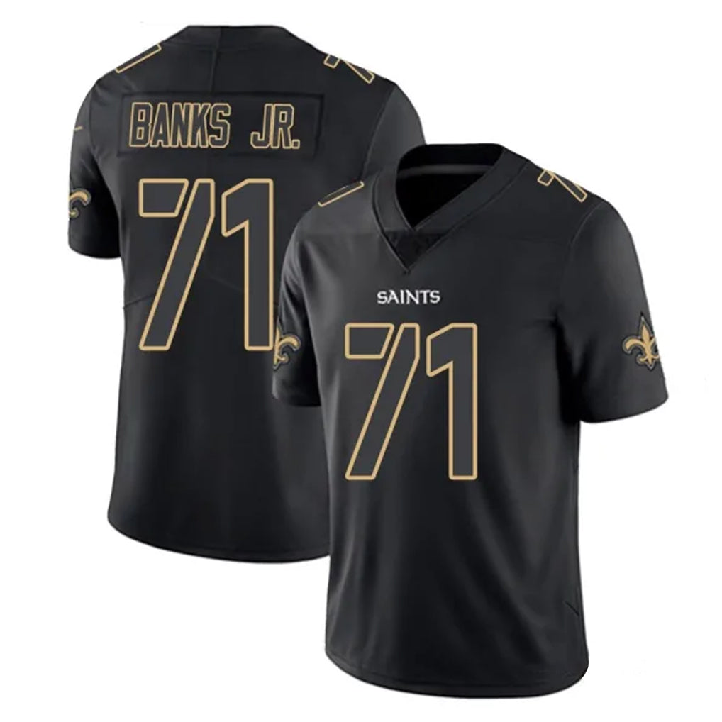 Mdoa NO.Saints #71 Kelvin Banks Jr. Player Black Impact Limited Home Game Stitched Jerseys