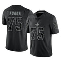 Mdoa NO.Saints #75 Taliese Fuaga Player Black Limited Reflective Home Game Stitched Jerseys