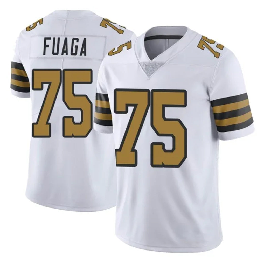Mdoa NO.Saints #75 Taliese Fuaga Player White Limited Color Rush Home Game Stitched Jerseys