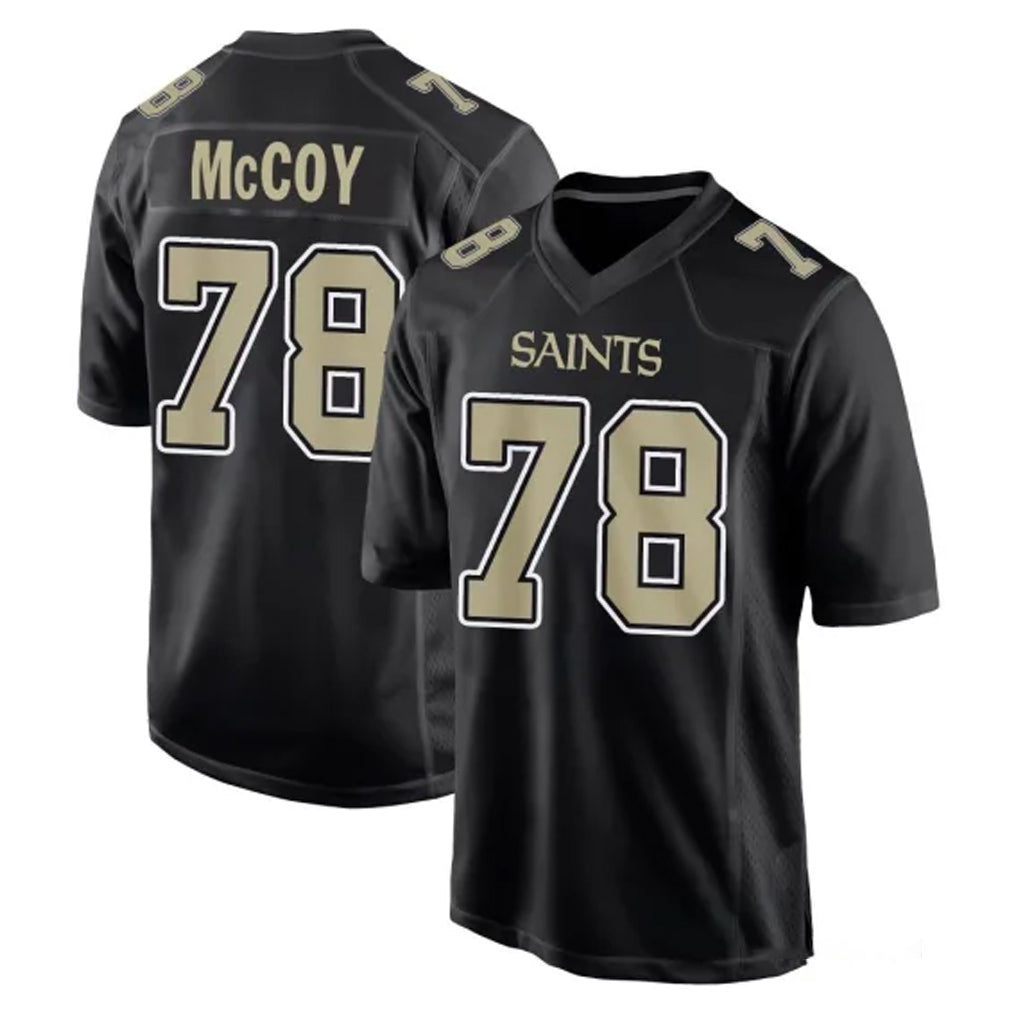 Mdoa NO.Saints #78 Erik McCoy Player Black Carbon Fashion Home Game Stitched Jerseys