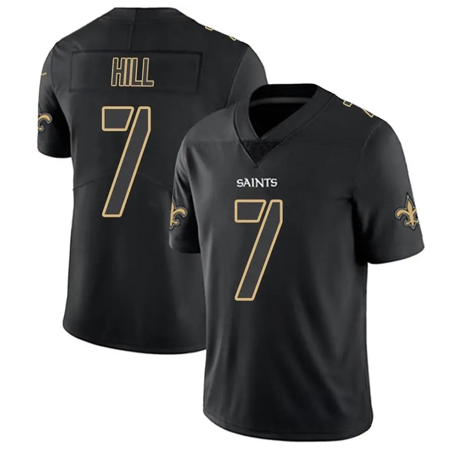 Mdoa NO.Saints #7 Taysom Hill Player Limited Black Impact Stitched Jerseys