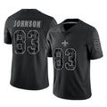 Mdoa NO.Saints #83 Juwan Johnson Player Black Limited Reflective Home Game Stitched Jerseys