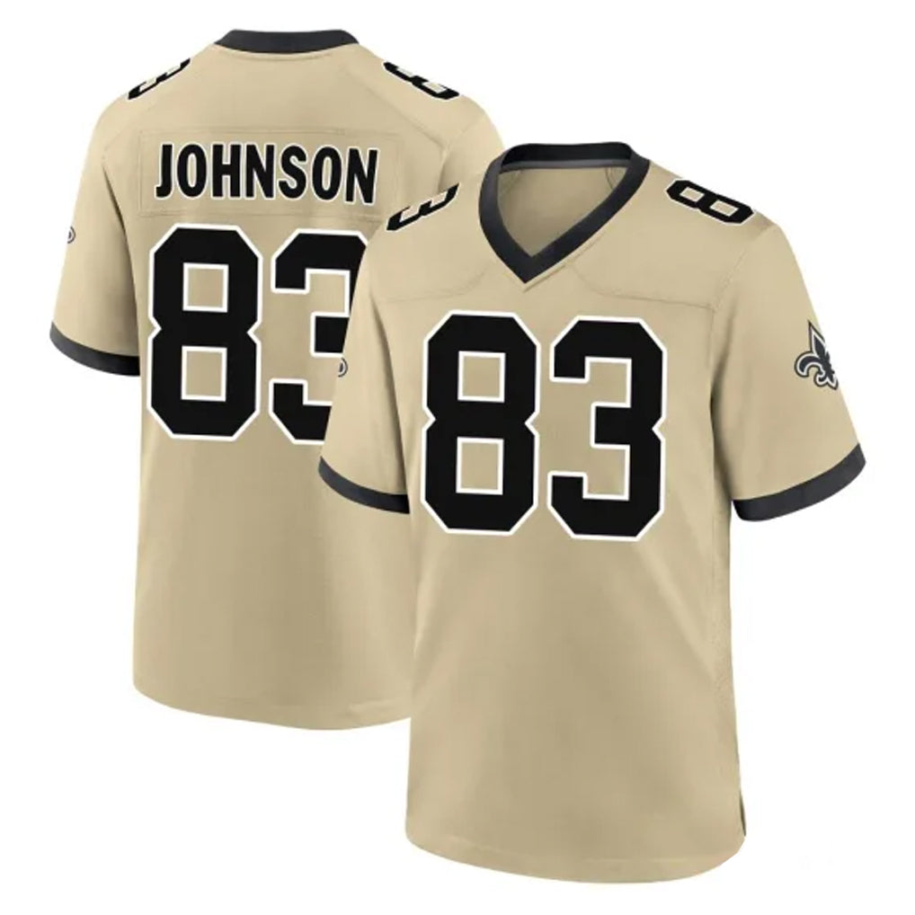 Mdoa NO.Saints #83 Juwan Johnson Player Gold Home Game Stitched Jerseys