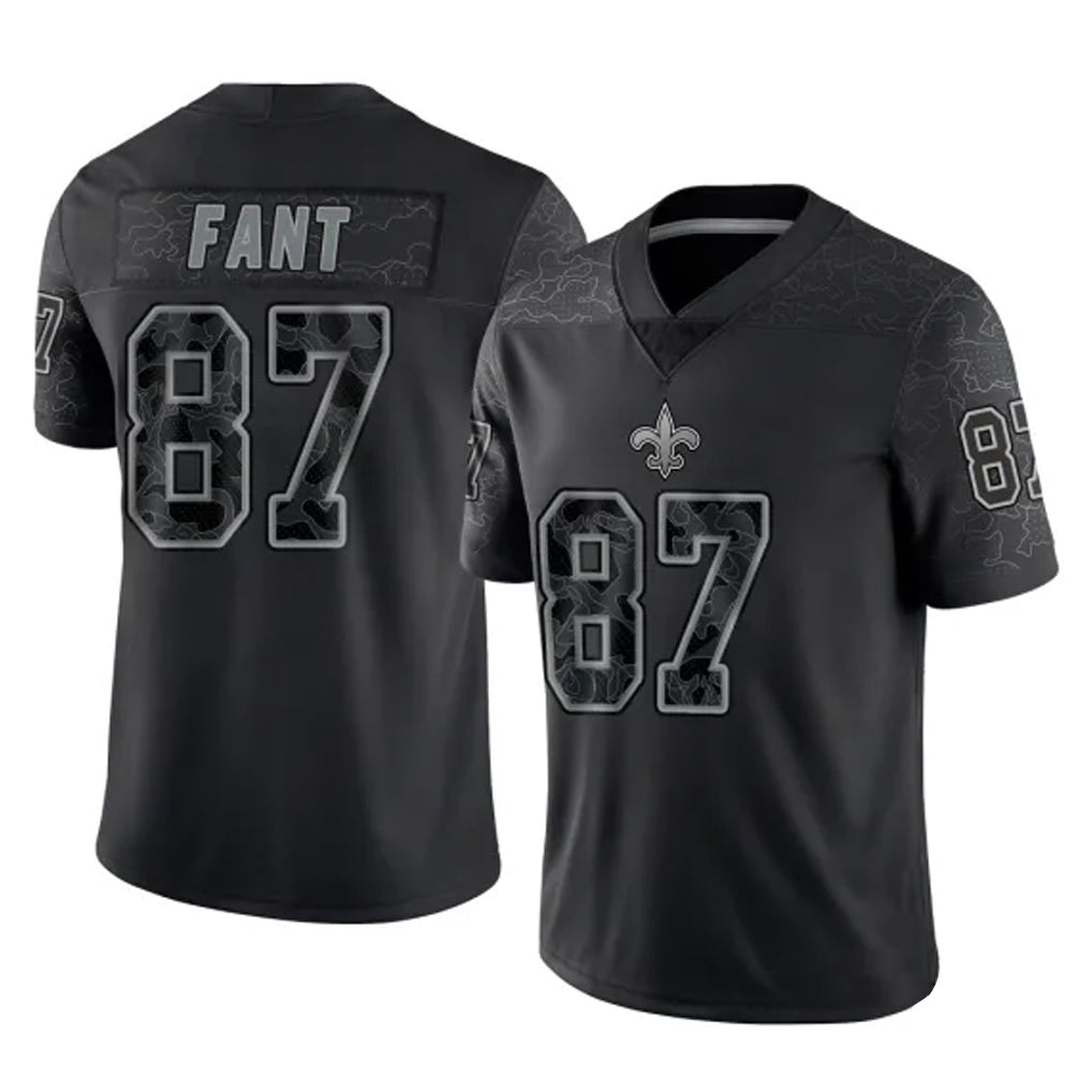 Mdoa NO.Saints #87 Noah Fant Player Black Limited Reflective Home Game Stitched Jerseys