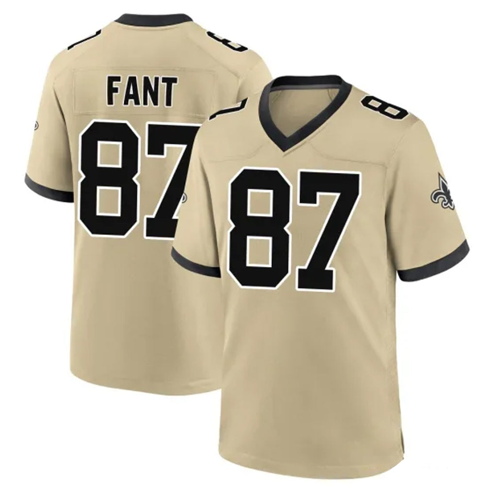 Mdoa NO.Saints #87 Noah Fant Player Gold Home Game Stitched Jerseys