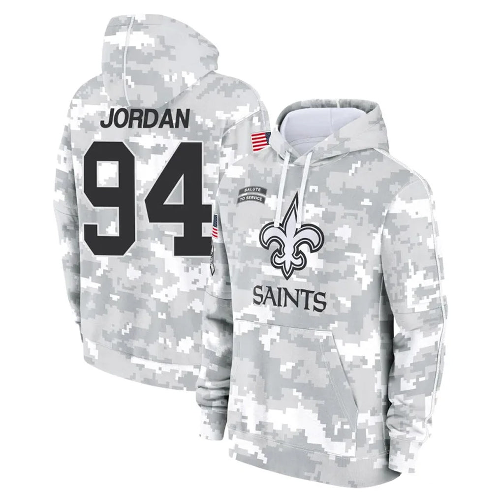 Mdoa NO.Saints #94 Cameron Jordan Player Arctic Camo Salute to Service Pullover Hoodies Limited Game Stitched Jerseys