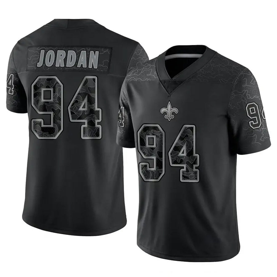 Mdoa NO.Saints #94 Cameron Jordan Player Black RFLCTV Limited Stitched Jerseys