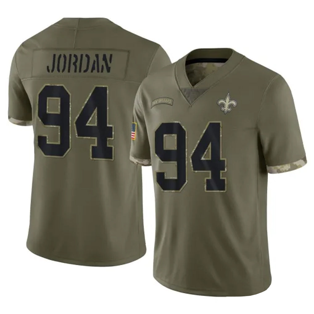 Mdoa NO.Saints #94 Cameron Jordan Player Olive Salute To Service Limited Stitched Jerseys