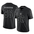 Mdoa NO.Saints #96 Carl Granderson Player Black Limited Reflective Home Game Stitched Jerseys