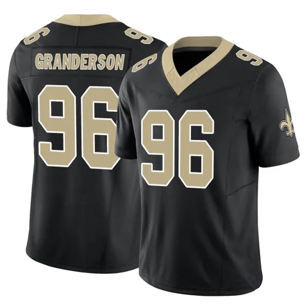 Mdoa NO.Saints #96 Carl Granderson Player Black Limited Vapor F.U.S.E. Home Game Stitched Jerseys