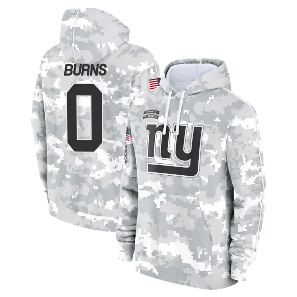 Mdoa NY.Giants #0 Brian Burns Player Arctic Camo Salute to Service Hoodies Stitched Jerseys