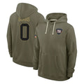 Mdoa NY.Giants #0 Brian Burns Player Olive Salute to Service Pullover Hoodies Limited Stitched Jerseys