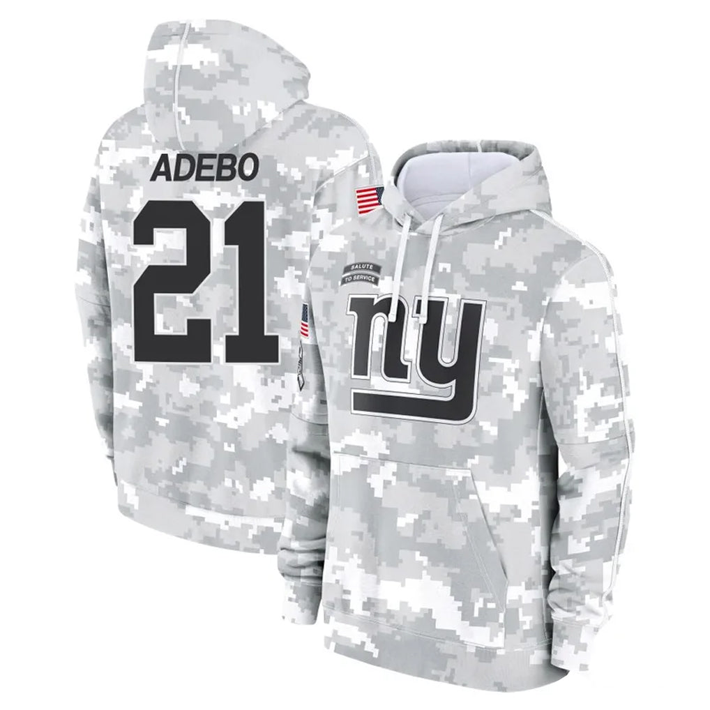 Mdoa NY.Giants #21 Paulson Adebo Player Arctic Camo Salute to Service Pullover Hoodies Limited Game Stitched Jerseys