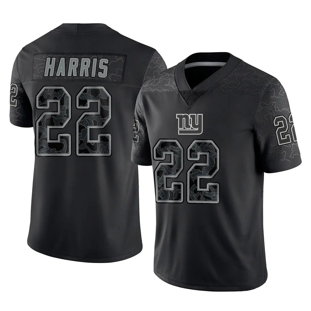 Mdoa NY.Giants #22 Najee Harris Player Black Limited Reflective Home Game Stitched Jerseys
