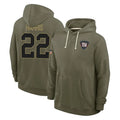 Mdoa NY.Giants #22 Najee Harris Player Olive Salute to Service Pullover Hoodies Limited Stitched Jerseys